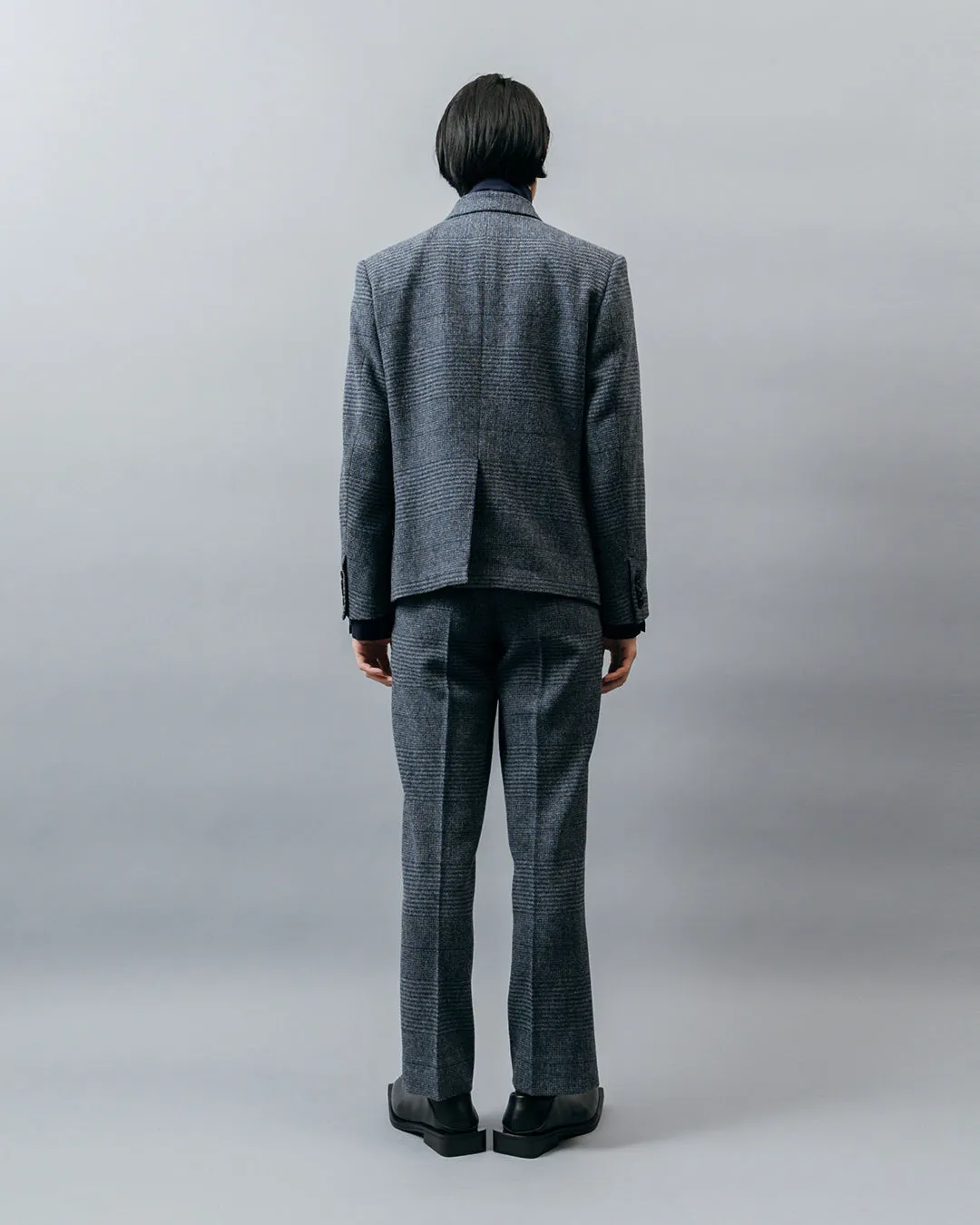 HEAVY WOOL GABARDINE DOUBLE BREASTED JACKET .10【GLEN CHECK】