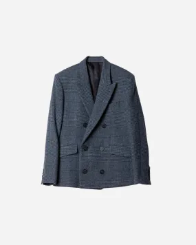 HEAVY WOOL GABARDINE DOUBLE BREASTED JACKET .10【GLEN CHECK】