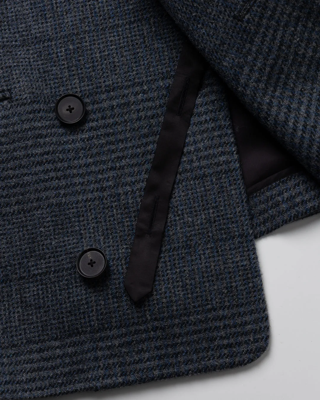 HEAVY WOOL GABARDINE DOUBLE BREASTED JACKET .10【GLEN CHECK】