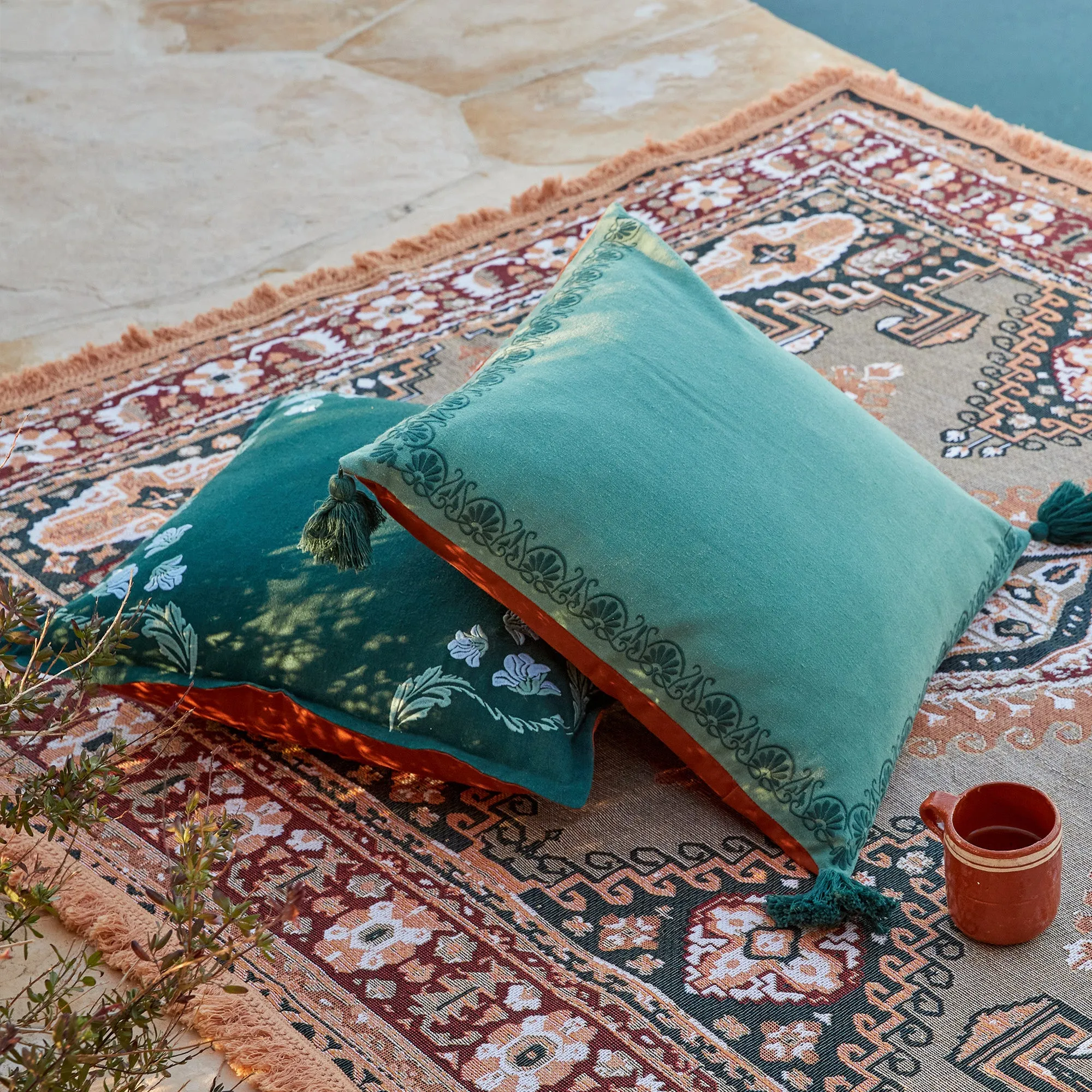 Hemp Tile Cushion Cover