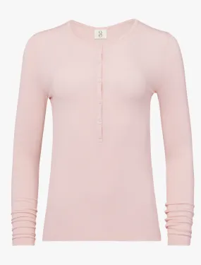Henley Top in Petal Pink