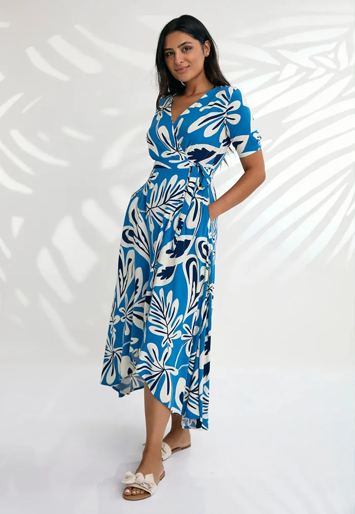 Indii Breeze Renae Wrap Maxi Dress - Blue Love