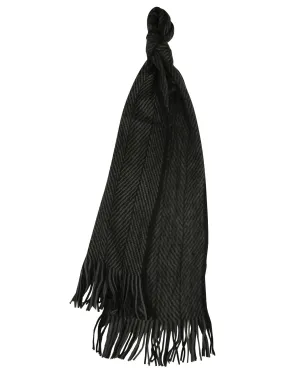 Jaxon Chevron Knitted Scarf in Black