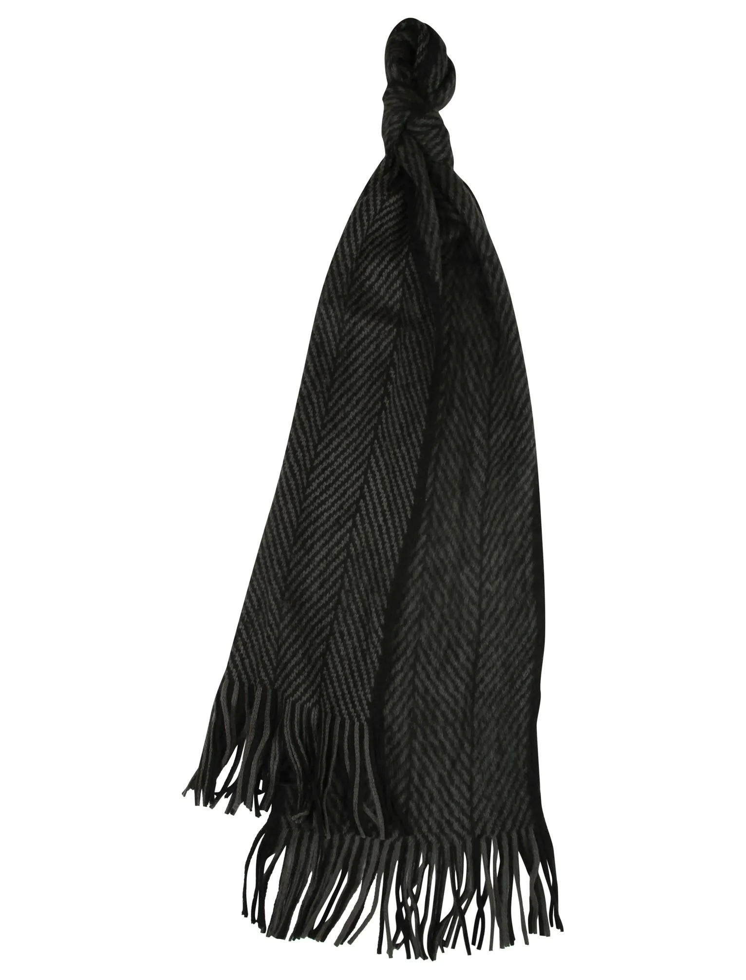 Jaxon Chevron Knitted Scarf in Black