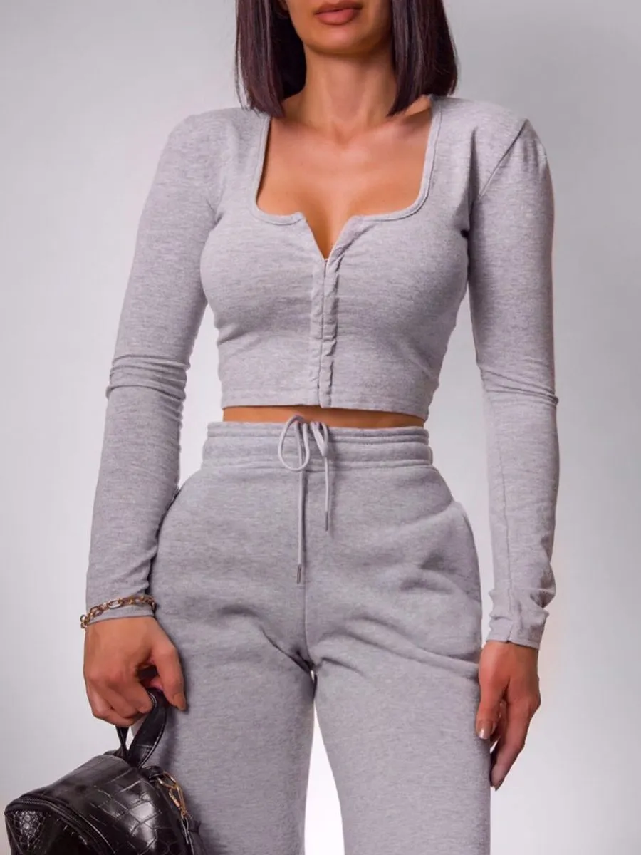 Katie Slim Fit Joggers In Grey