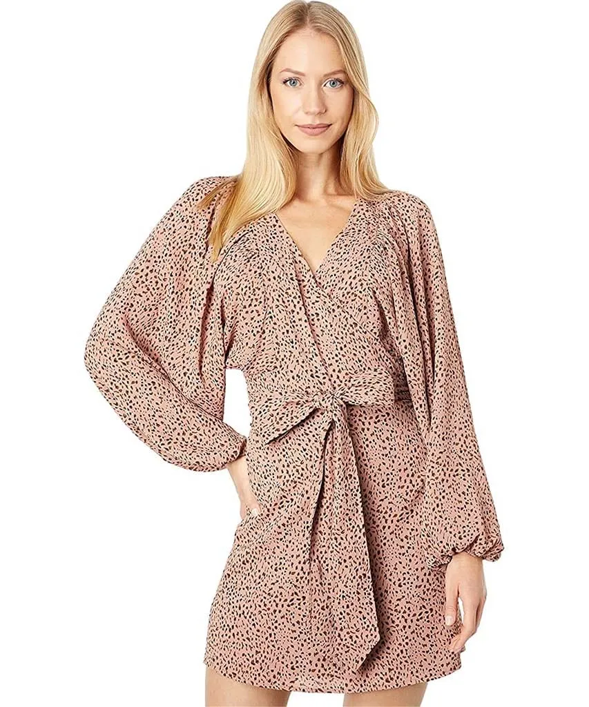 Kennedy Wrap Dress Blush Animal