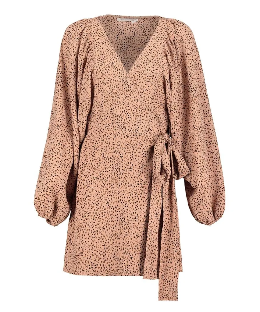 Kennedy Wrap Dress Blush Animal