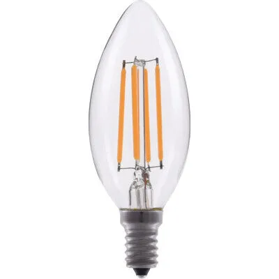 LED Advantage Filament B11 320 Deg, 4W-500lm, Dimmable, 80CRI, 2700K, E12