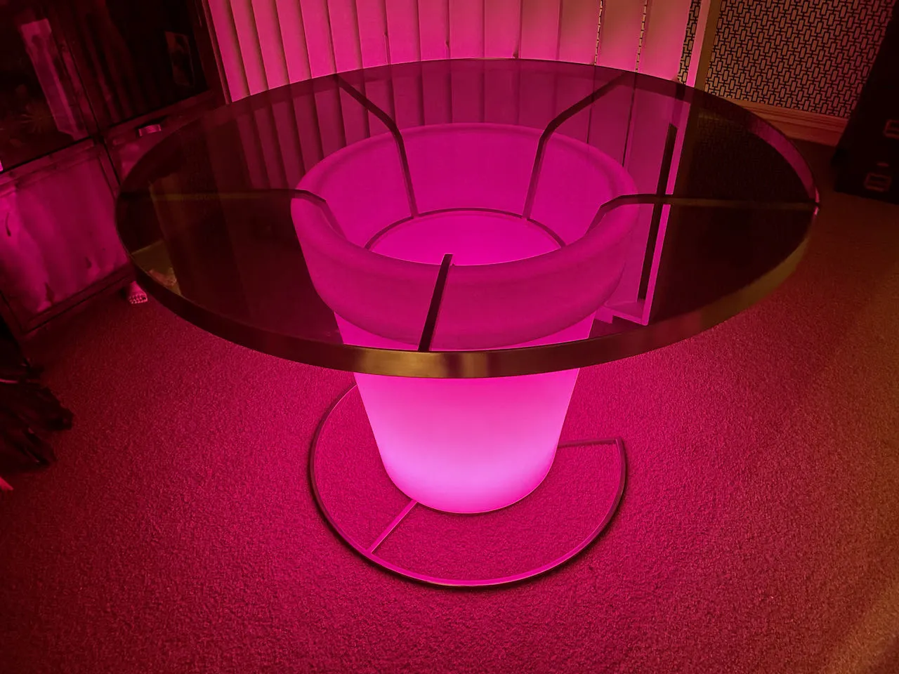 LED / Smoked Glass Table Hire