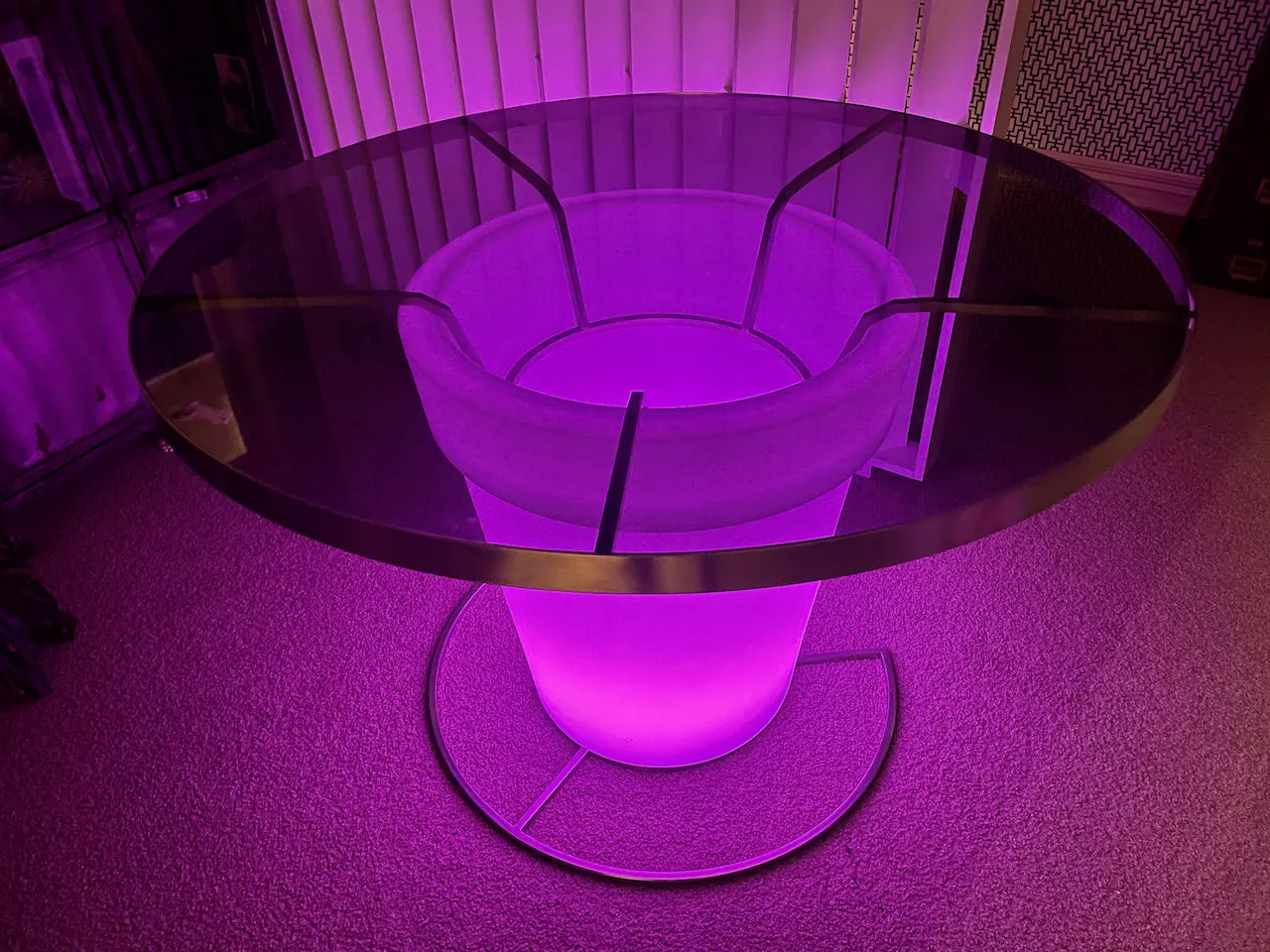 LED / Smoked Glass Table Hire