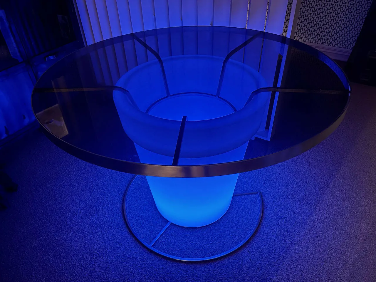 LED / Smoked Glass Table Hire