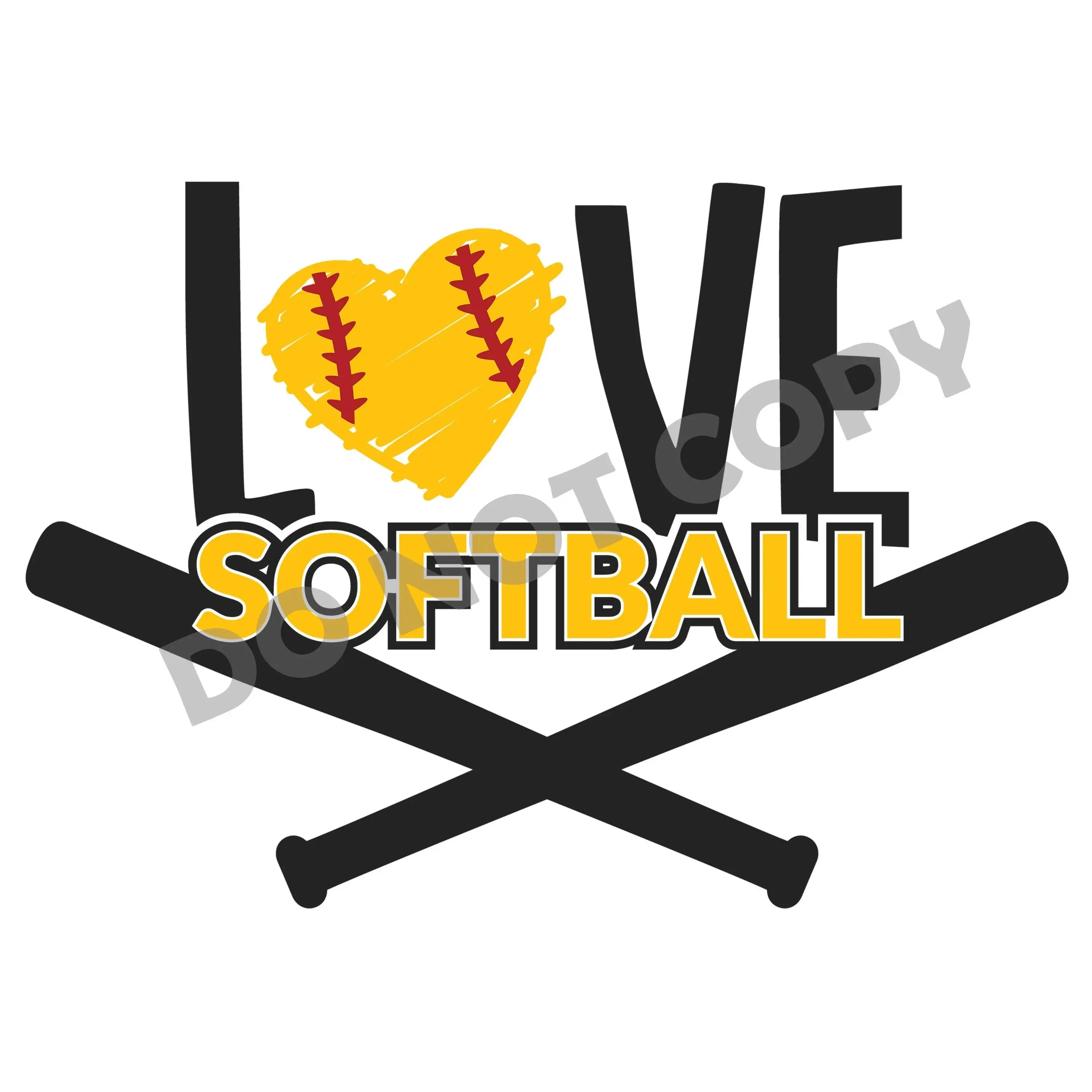 Love Softball Heart - DFT Transfer