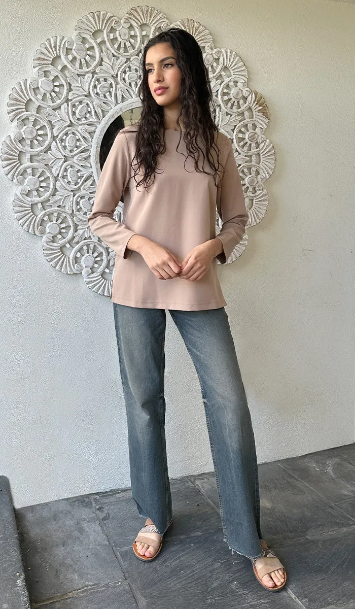 Lyla Everyday Tailored Shell Top - Taupe