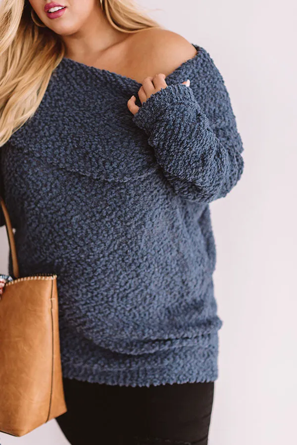 Manhattan Mornings Tunic Sweater in Slate Curves