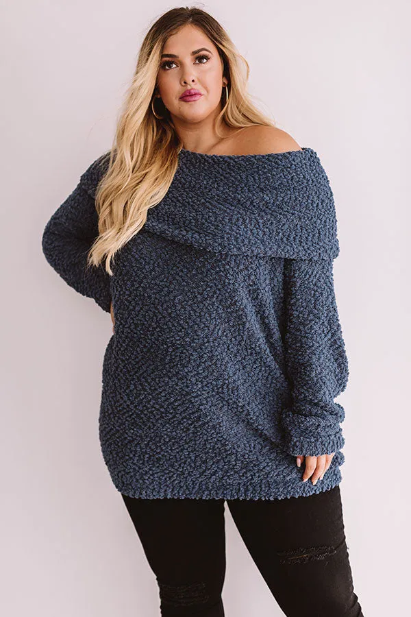 Manhattan Mornings Tunic Sweater in Slate Curves