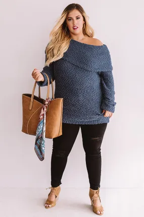 Manhattan Mornings Tunic Sweater in Slate Curves