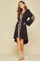 Marigold Boho Dress - Black