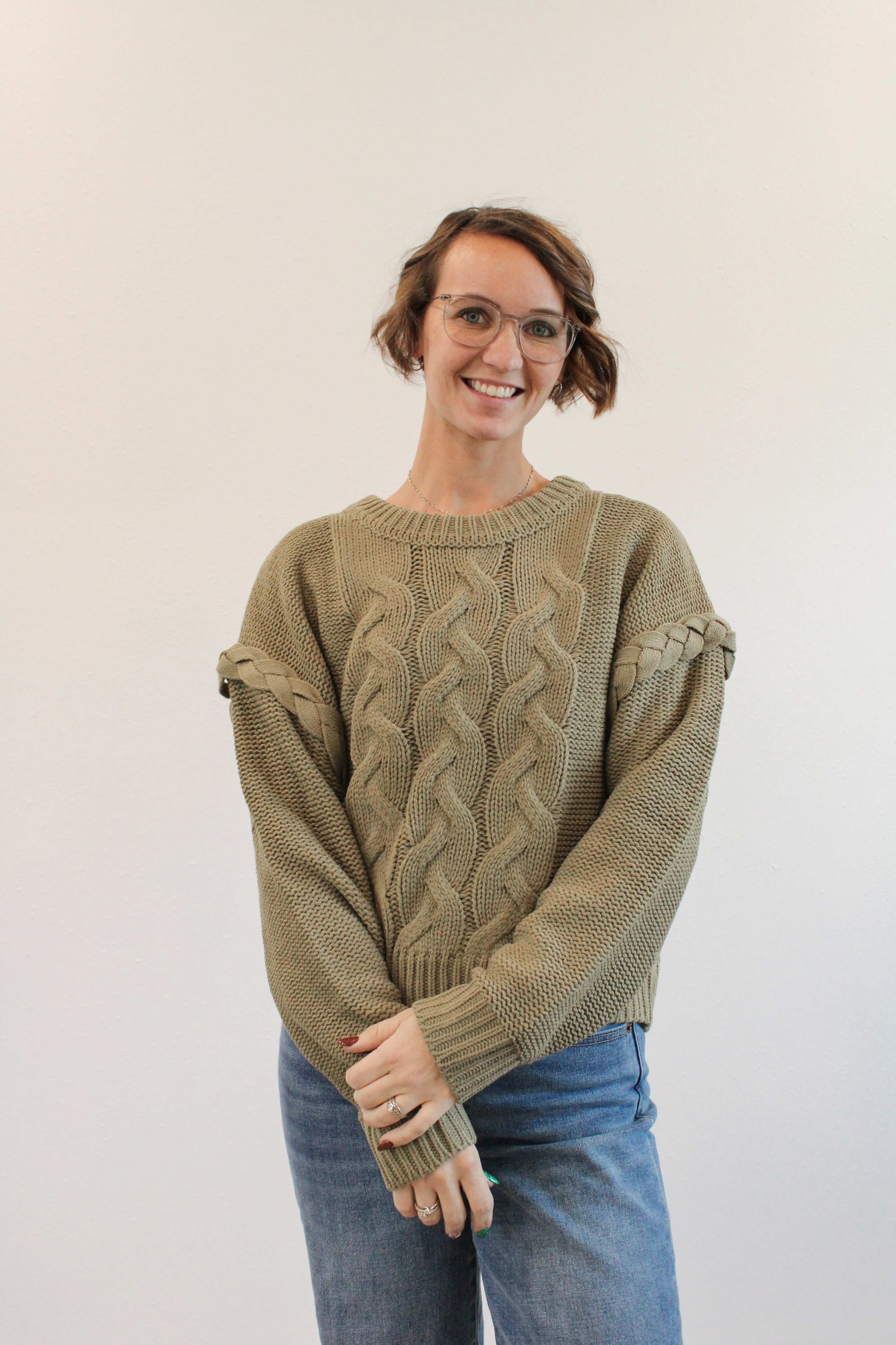 MEDINA BRAIDED CABLE KNIT SWEATER