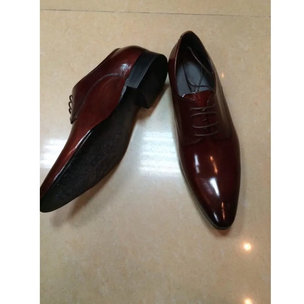 Men Lace Up Pointed Formal Shoes
