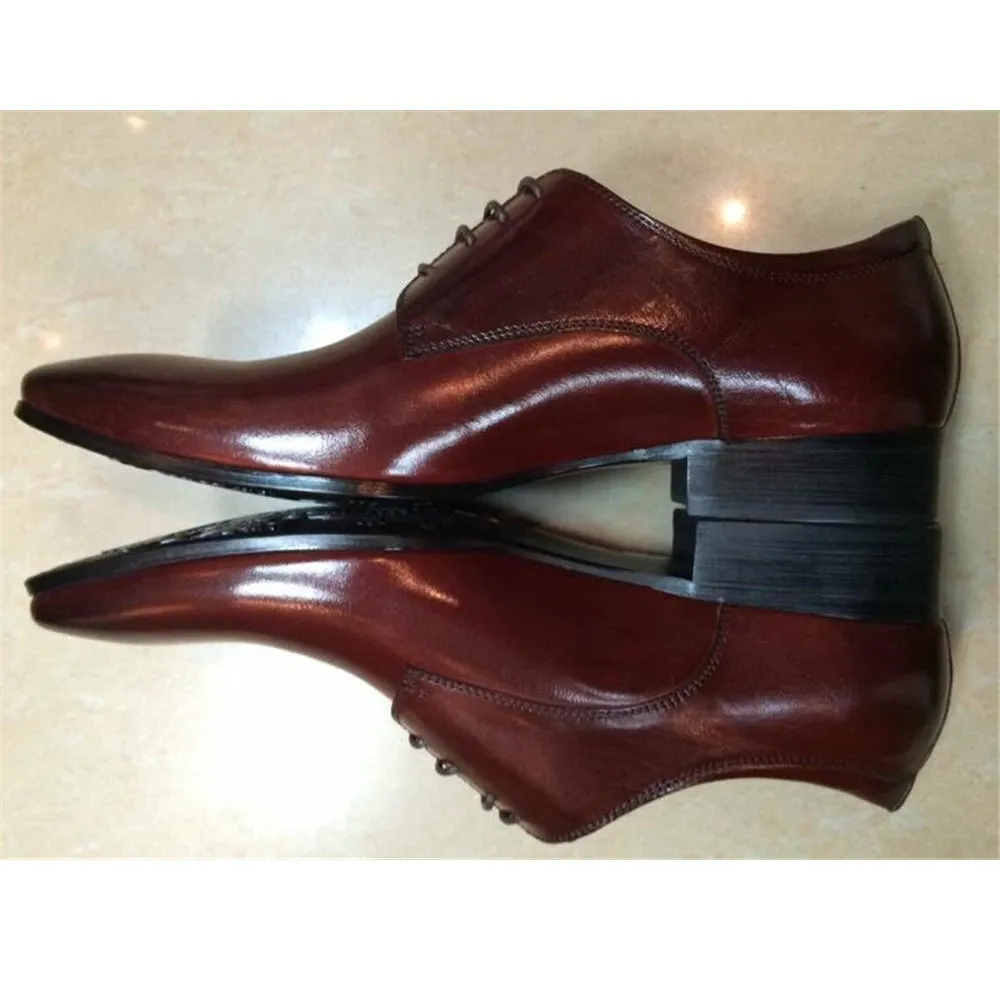 Men Lace Up Pointed Formal Shoes