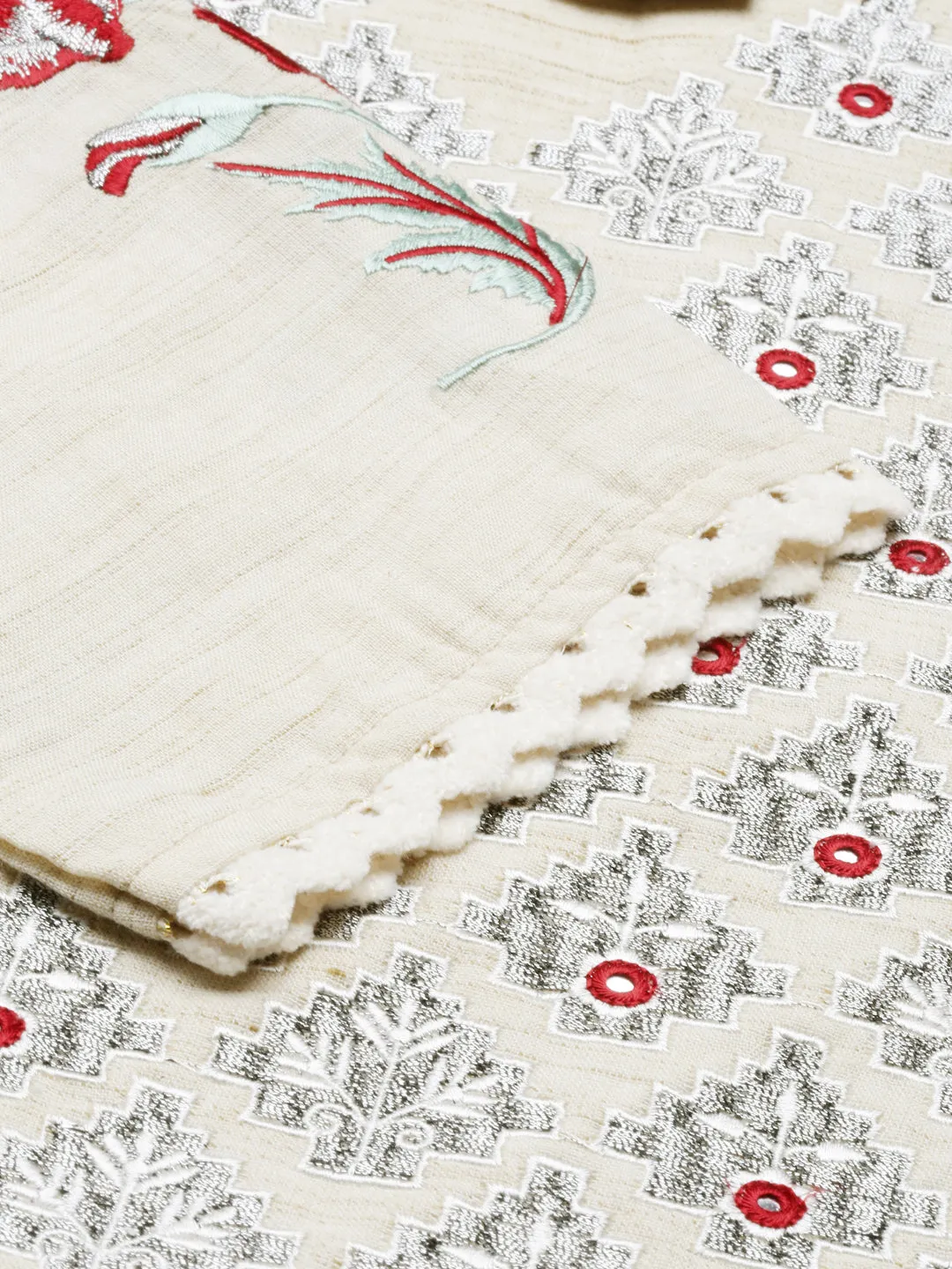 Neeru's Beige Color Cotton Fabric Tunic