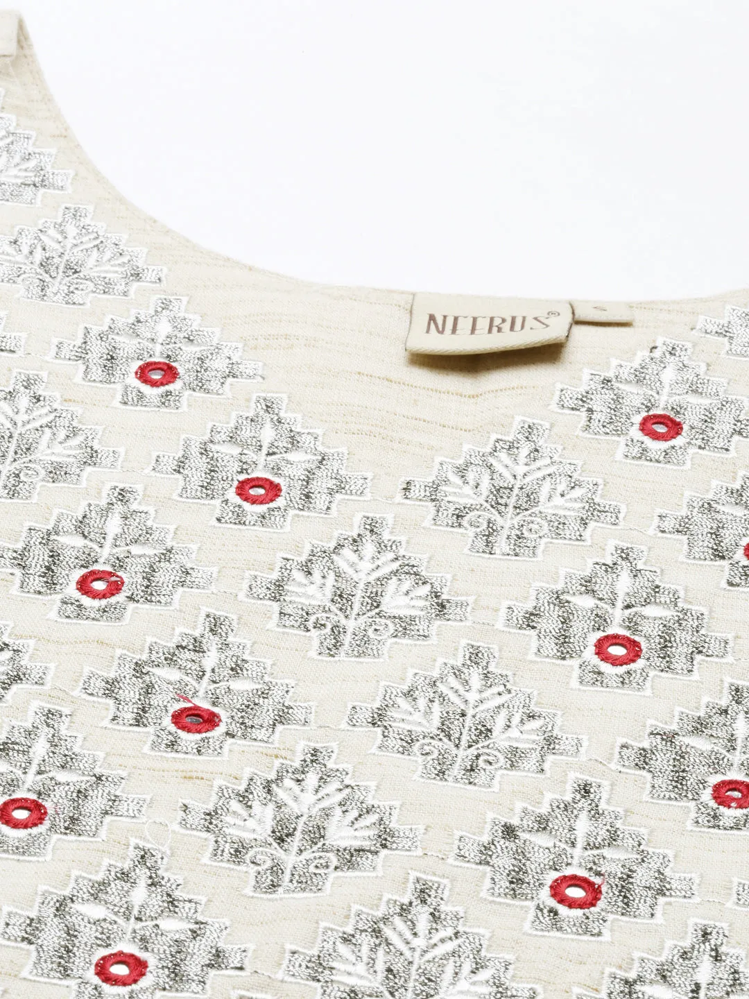 Neeru's Beige Color Cotton Fabric Tunic