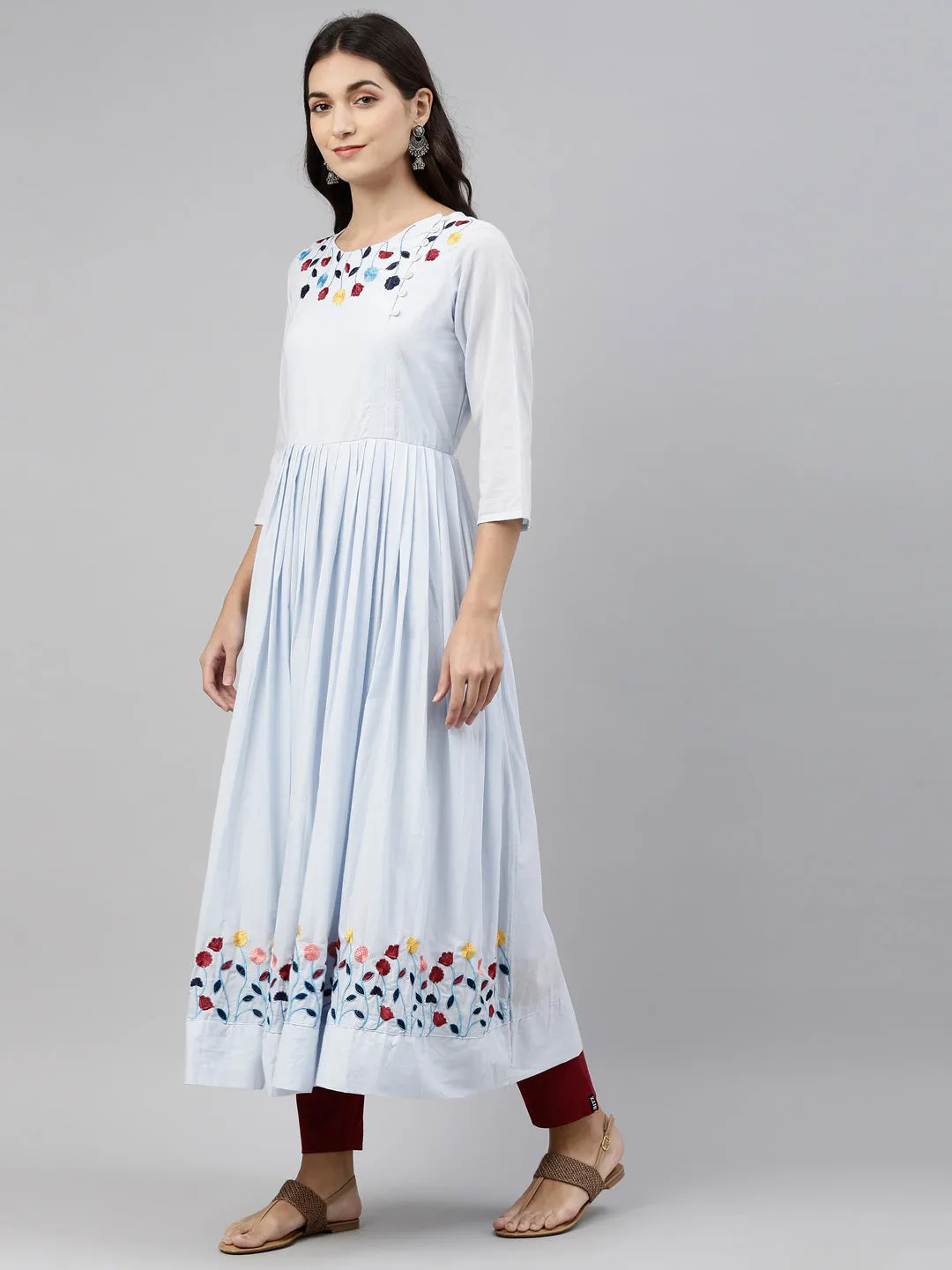 Neeru's Blue Color Cotton Fabric Tunic