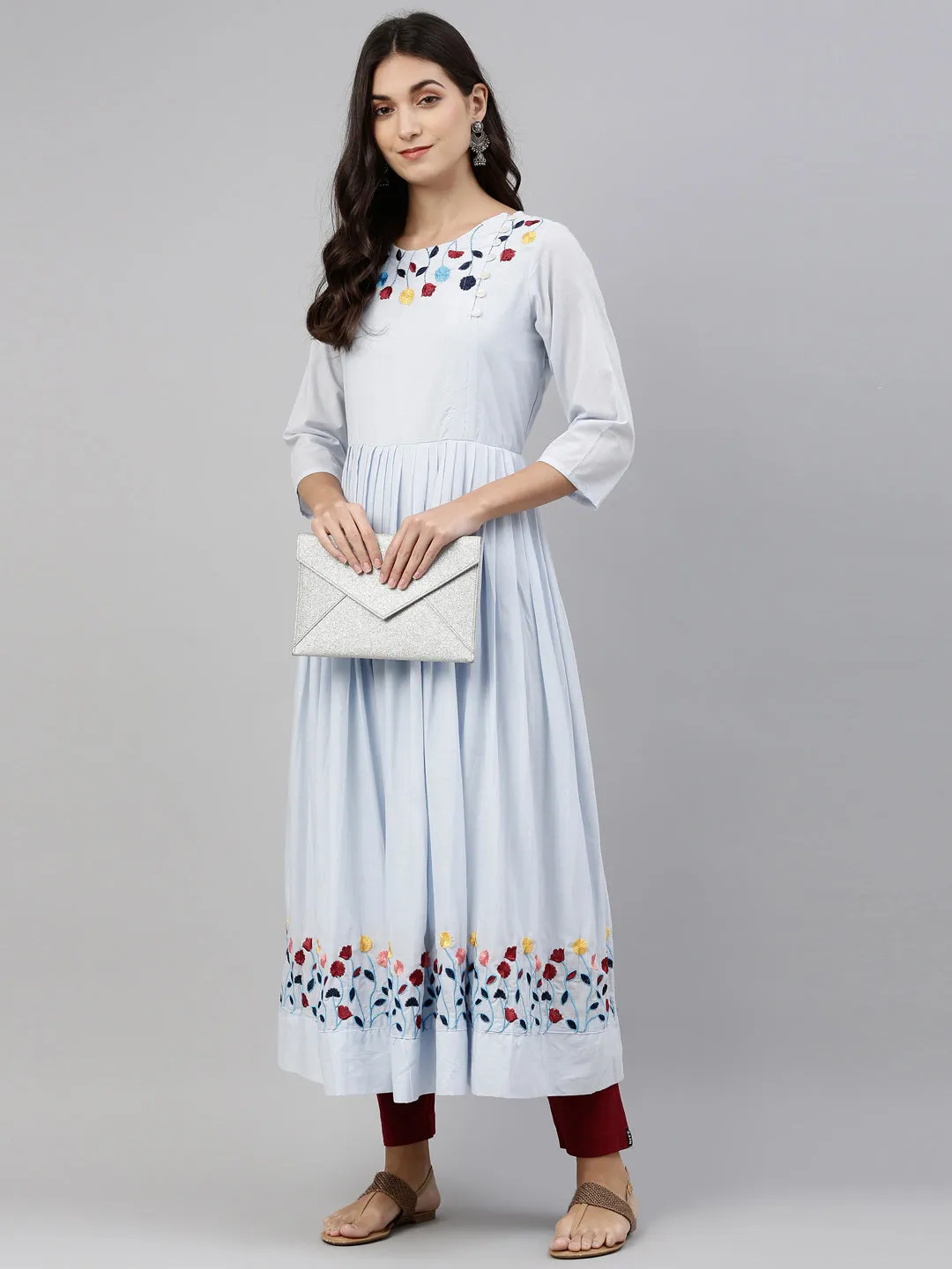 Neeru's Blue Color Cotton Fabric Tunic