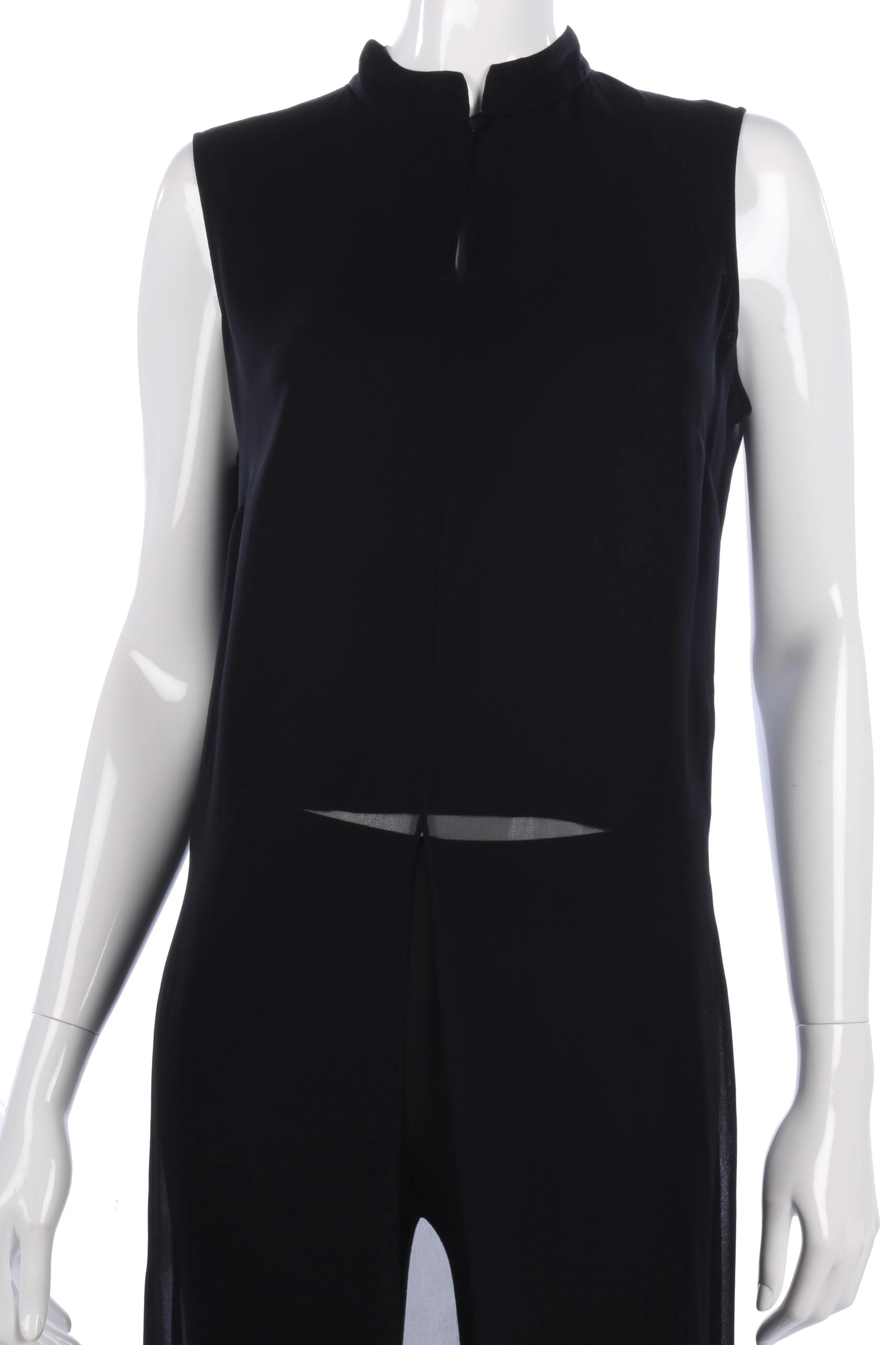 Nitya black top with long line floaty fabric size 12/14
