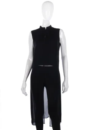 Nitya black top with long line floaty fabric size 12/14