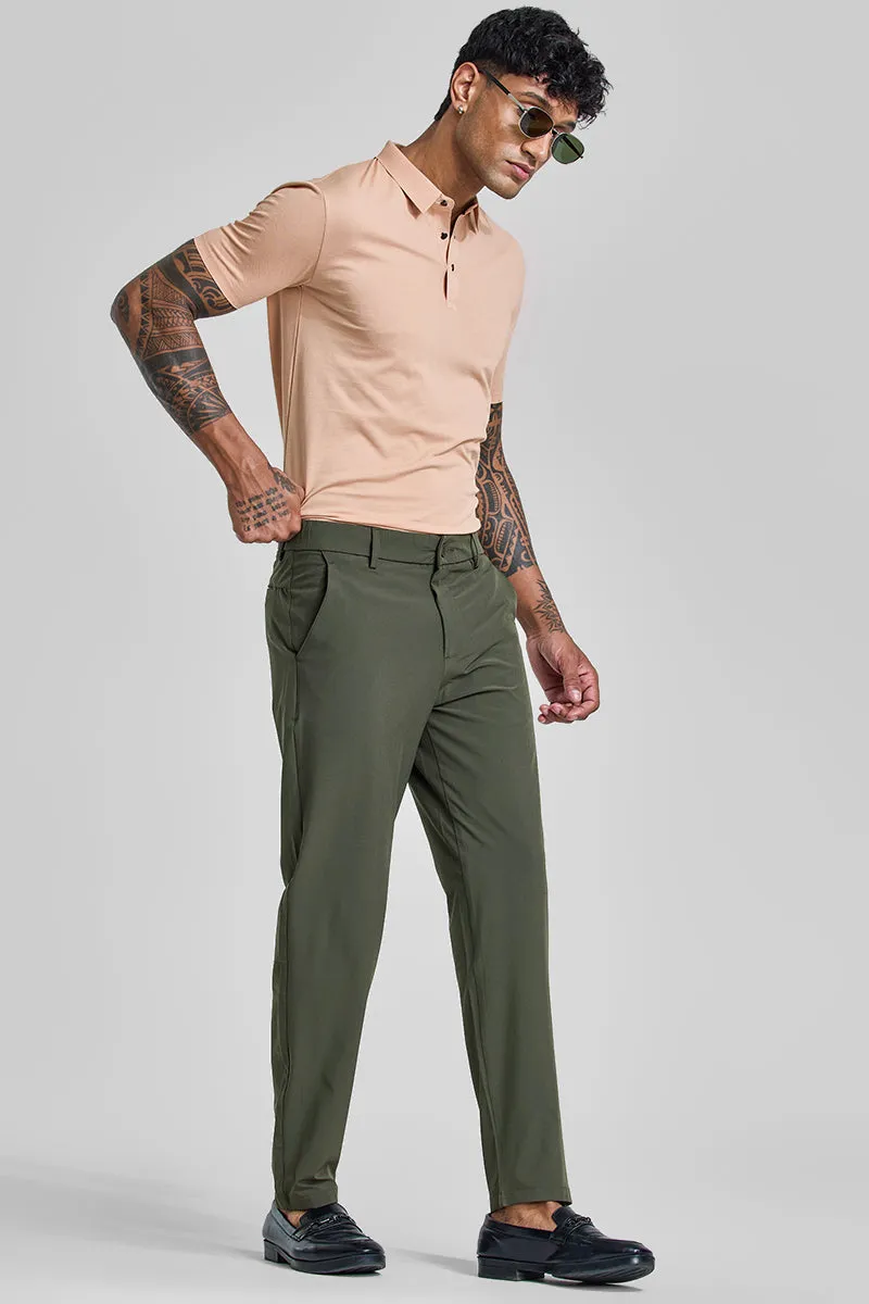Olive Slim Fit Stretch Chinos