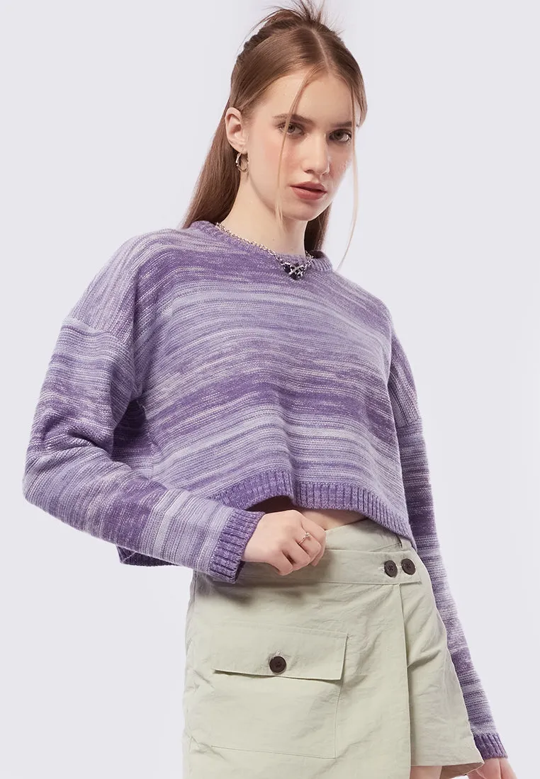 Ombre Stripes Long Sleeve Sweater