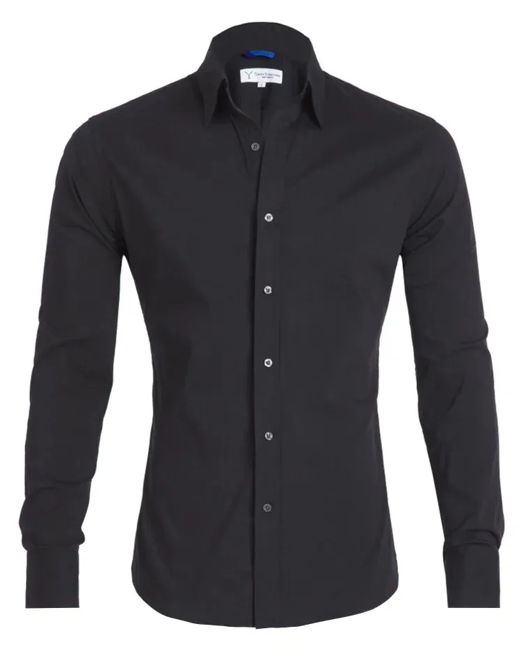 Oxford Stretch Zip Shirt - No Iron Wrinkle Free Casual Button Down Long Sleeve