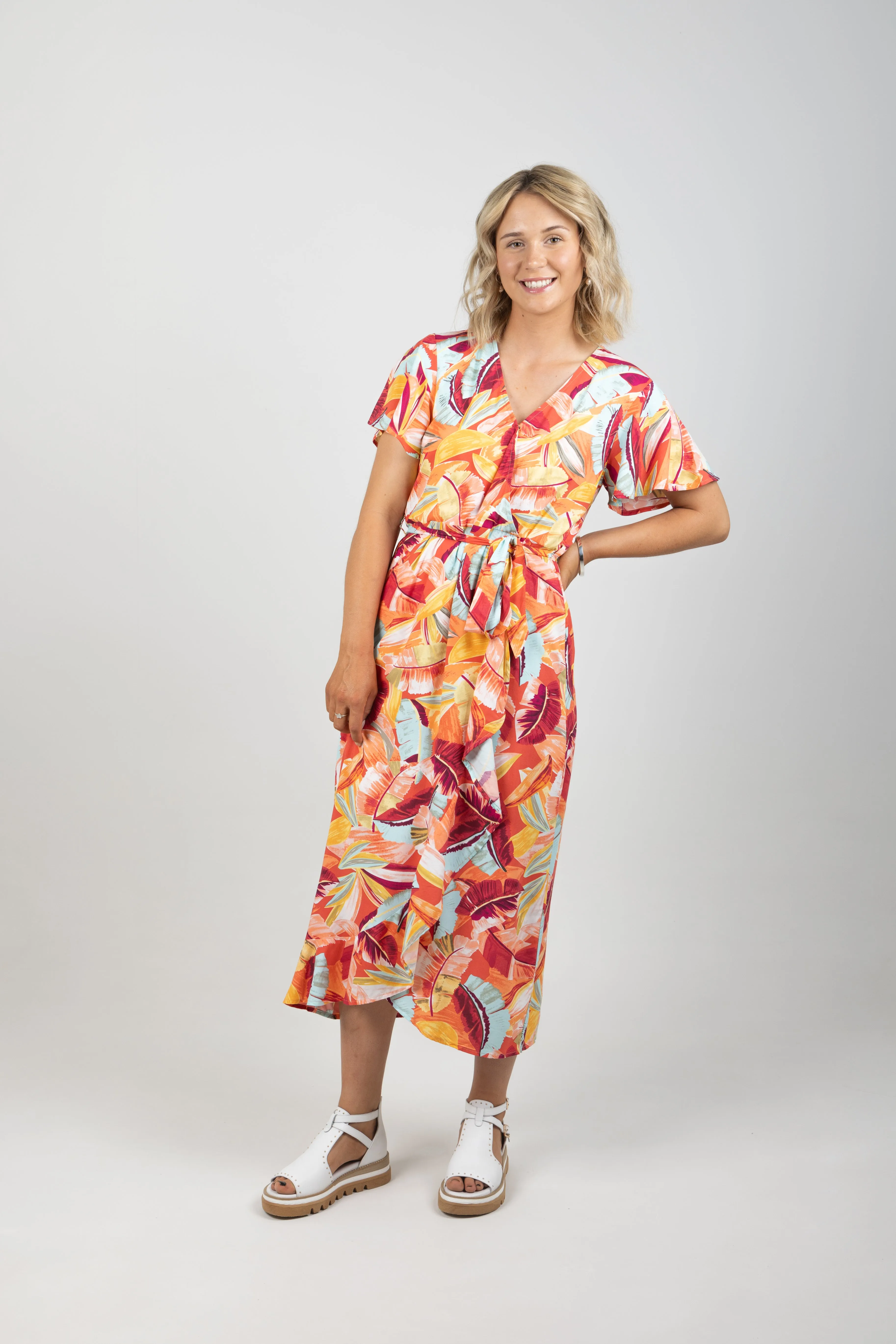 PAPAYA MAXI WRAP DRESS