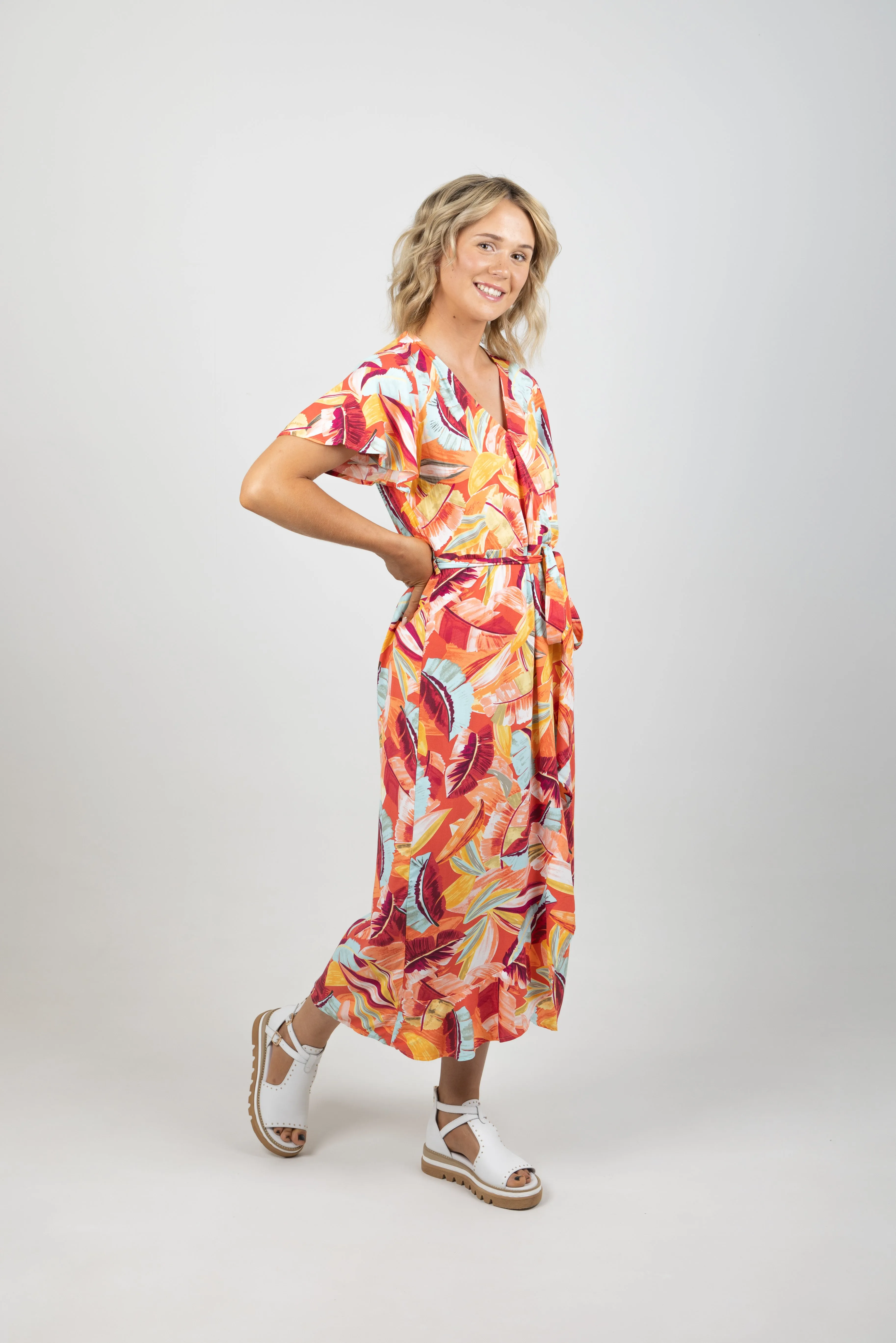 PAPAYA MAXI WRAP DRESS