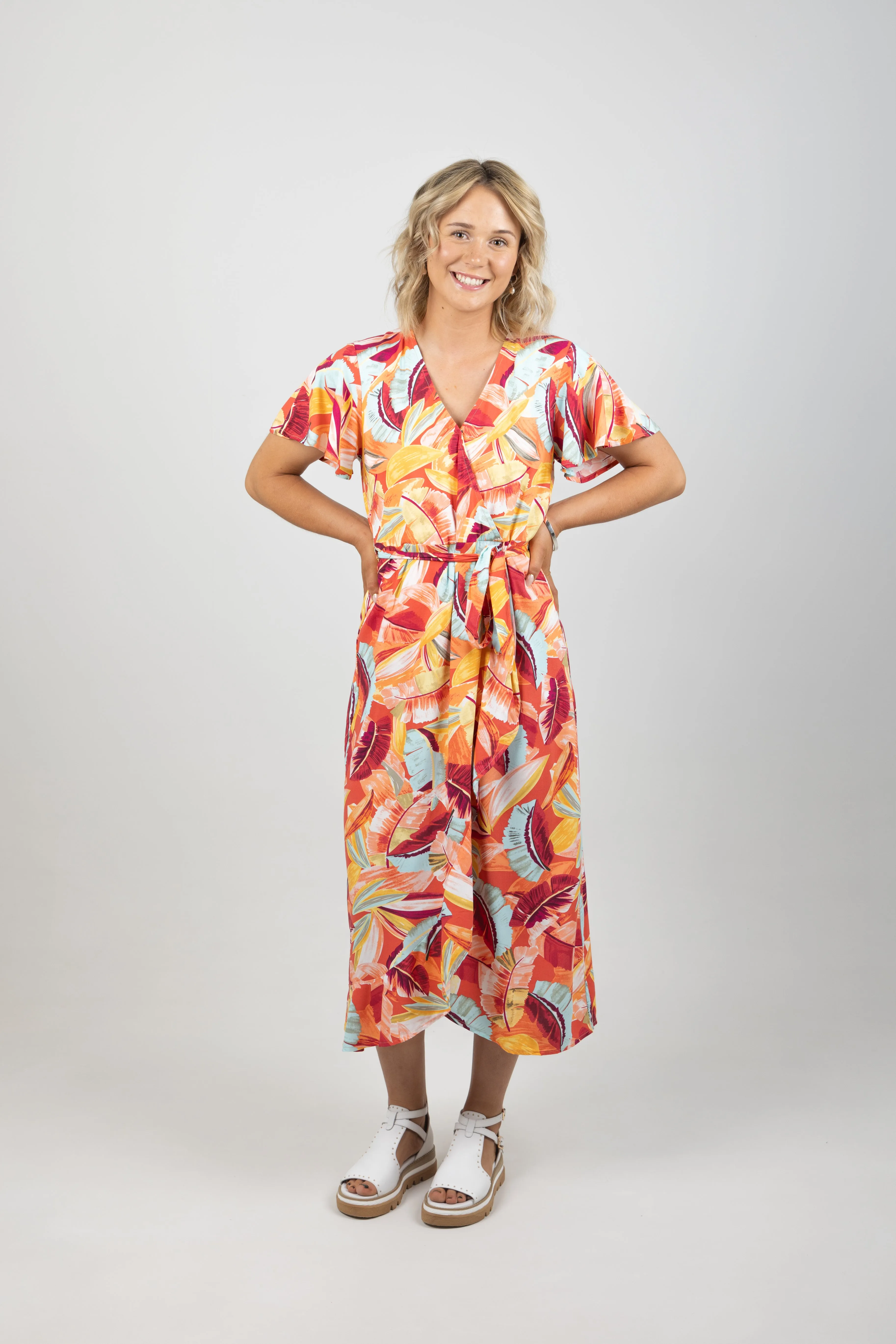 PAPAYA MAXI WRAP DRESS