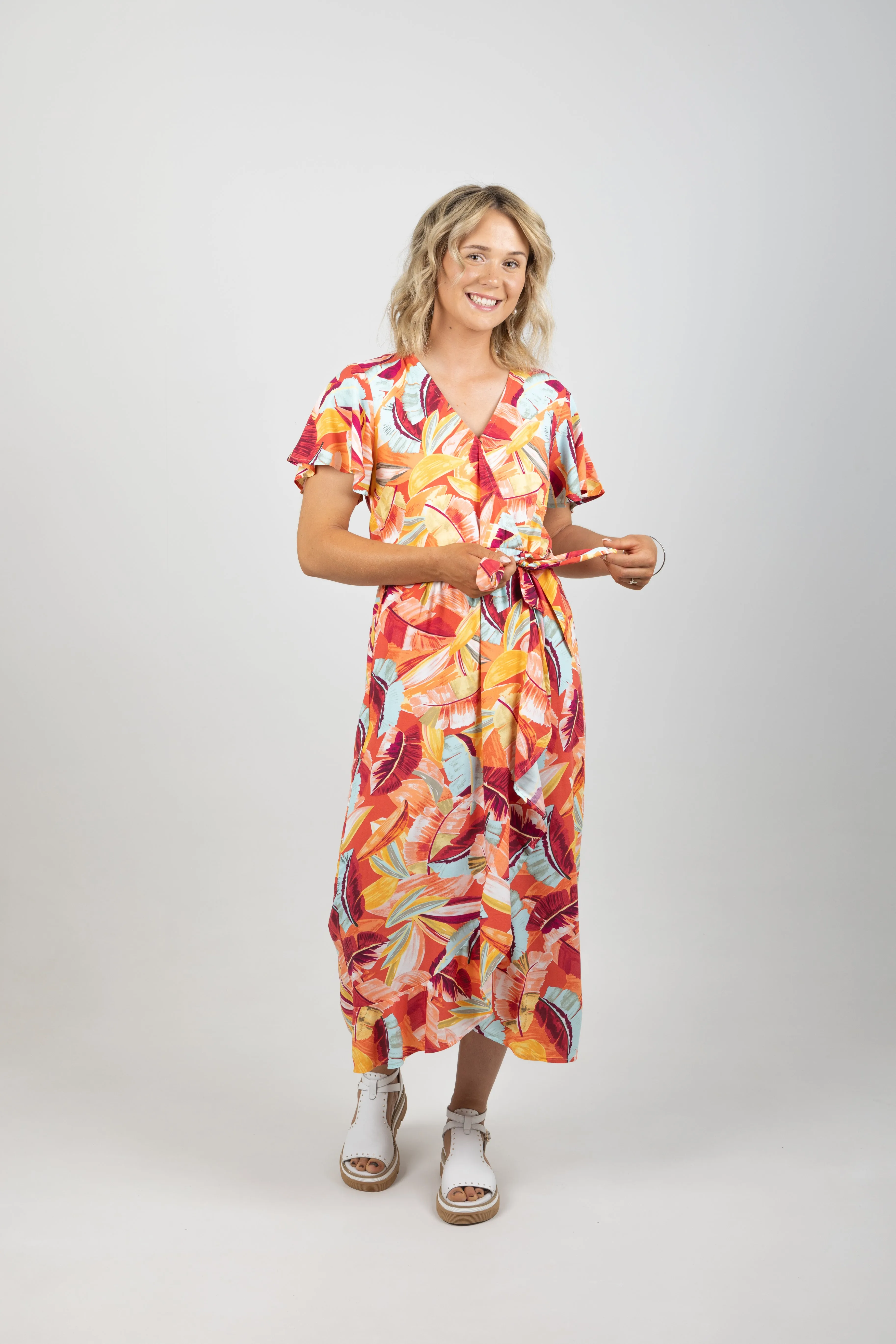 PAPAYA MAXI WRAP DRESS