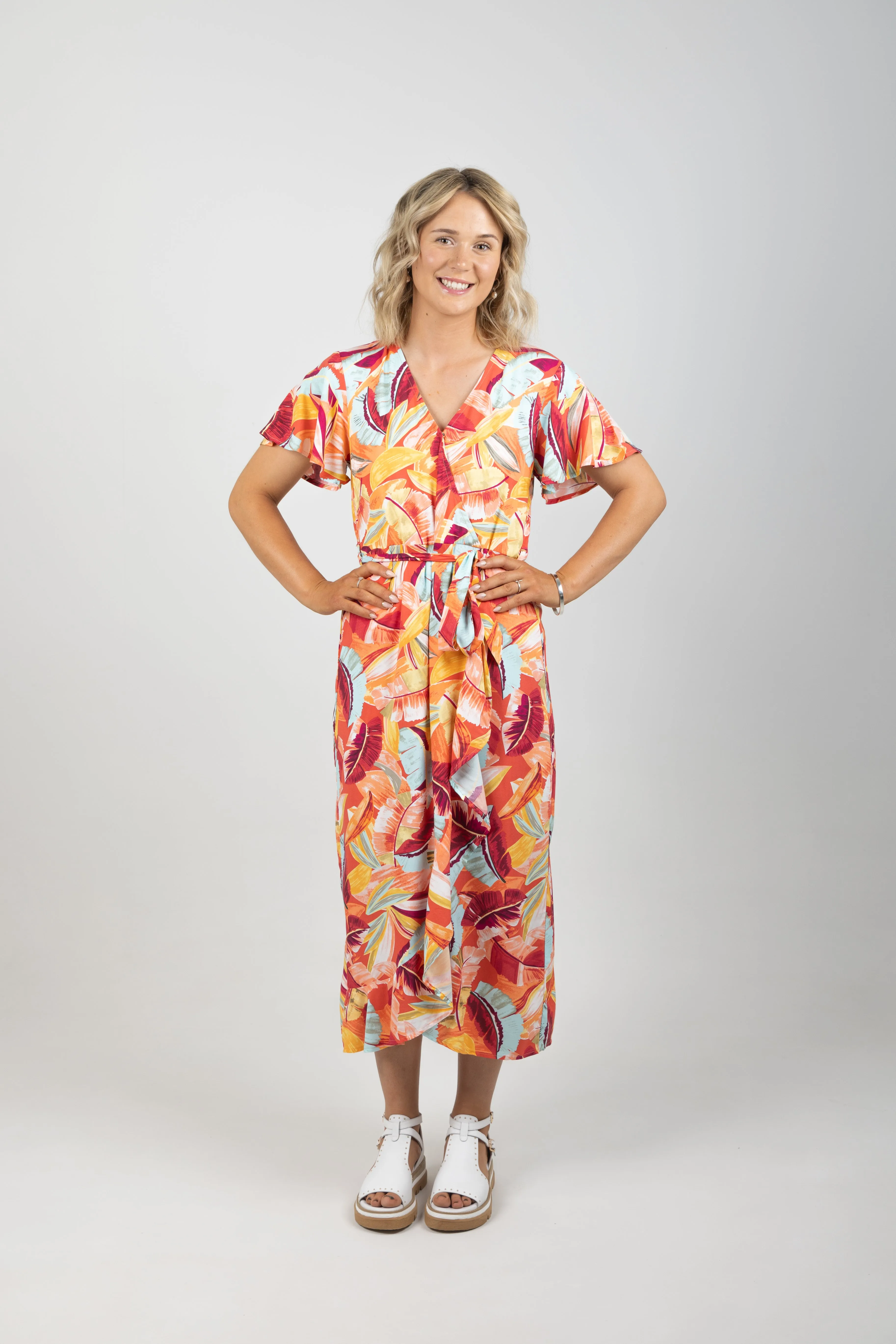 PAPAYA MAXI WRAP DRESS