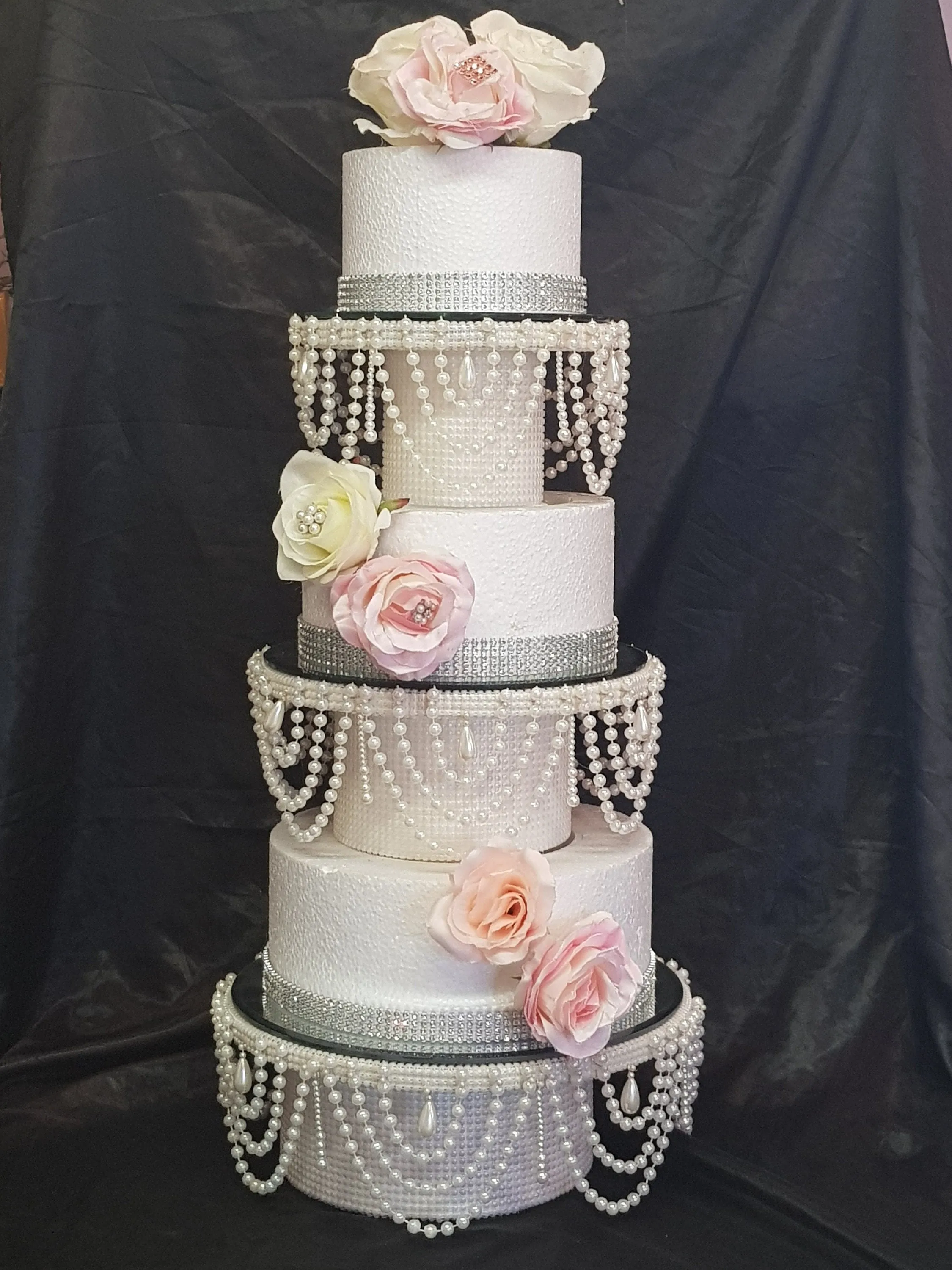 Pearl wedding cake stands, pearl cake dividers. cake tier separators , Ivory by Crystal wedding uk