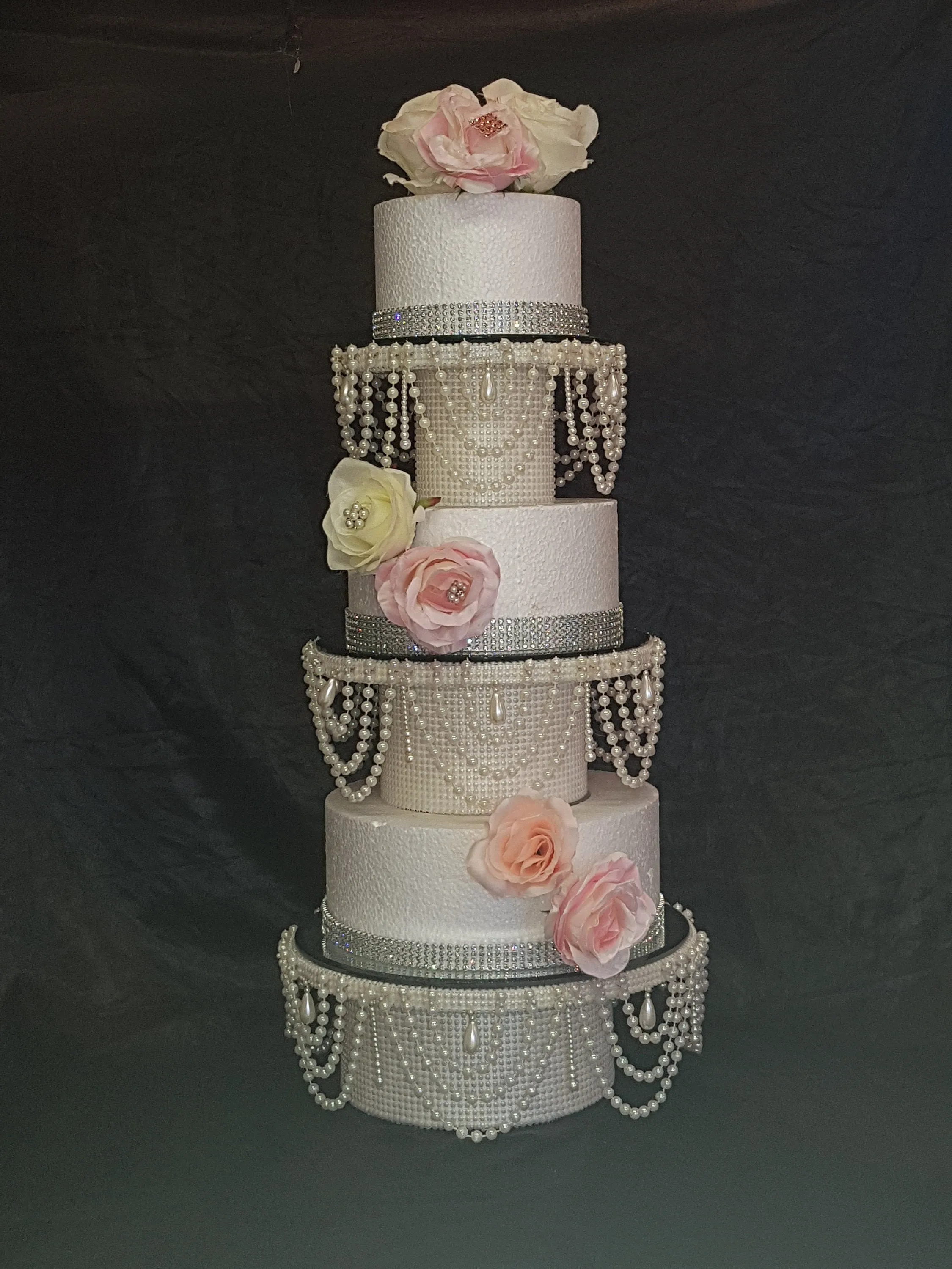 Pearl wedding cake stands, pearl cake dividers. cake tier separators , Ivory by Crystal wedding uk