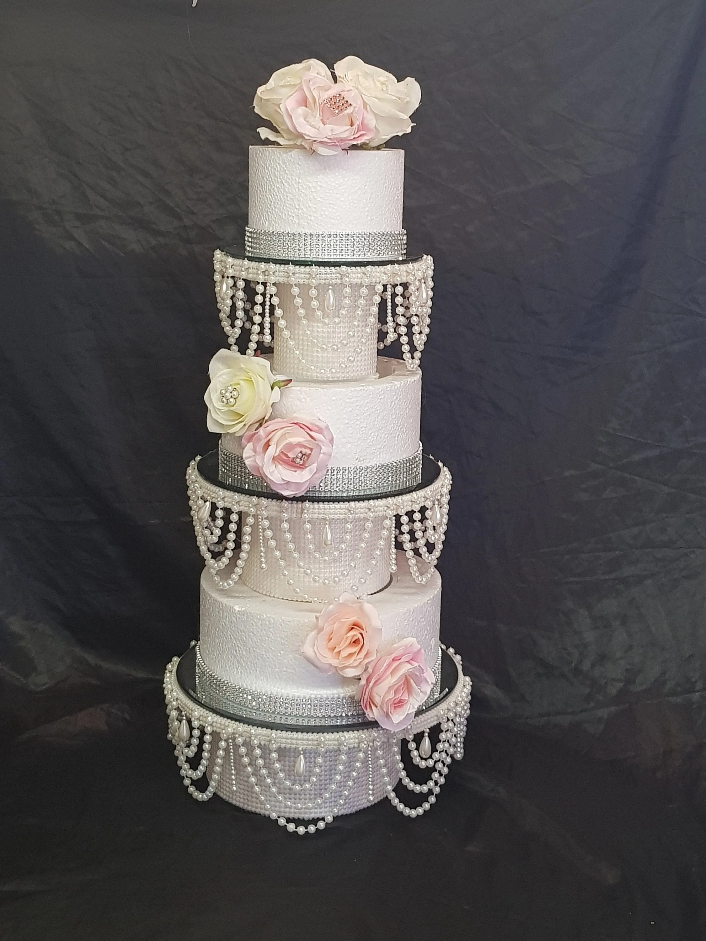 Pearl wedding cake stands, pearl cake dividers. cake tier separators , Ivory by Crystal wedding uk