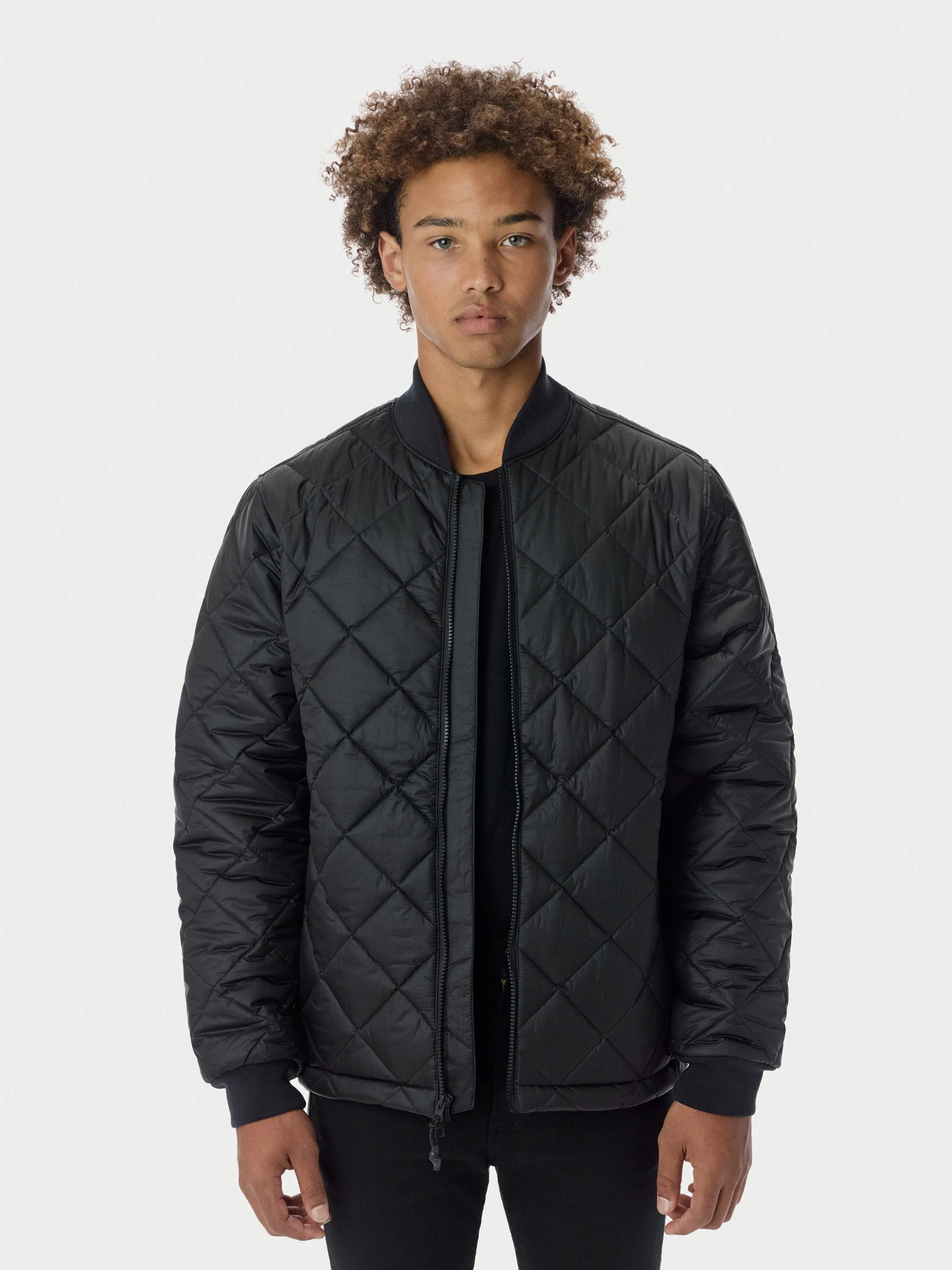 Quilted Bomber - Black