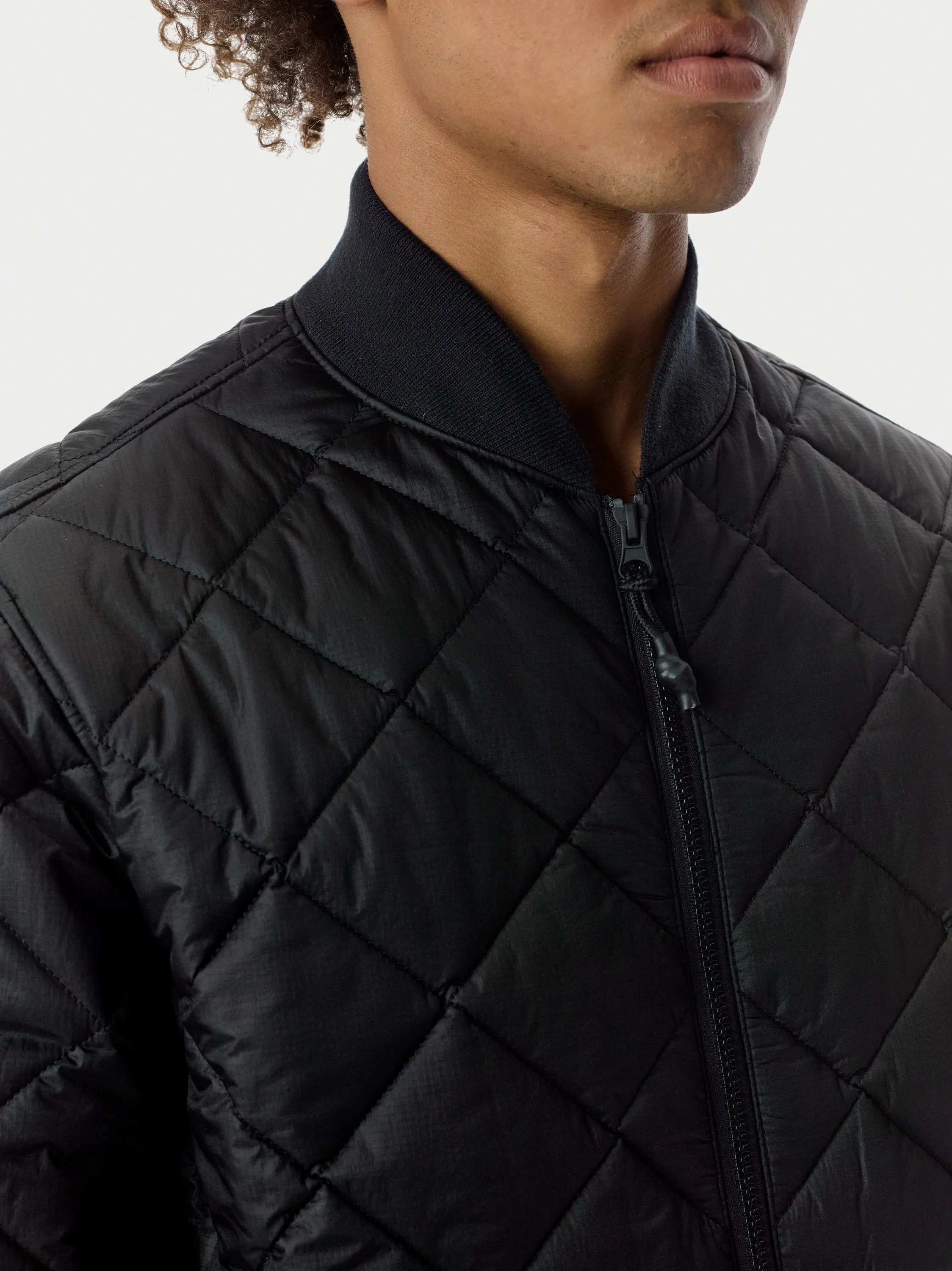 Quilted Bomber - Black