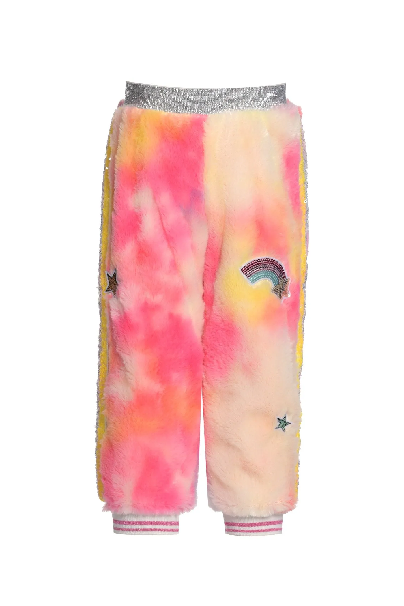 Rainbow Faux Fur Joggers (B19289)
