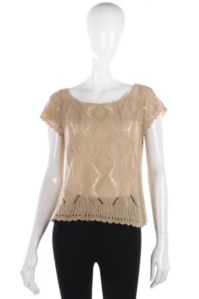 Ralph Lauren Knitted Linen Short Sleeved Summer Top Size M
