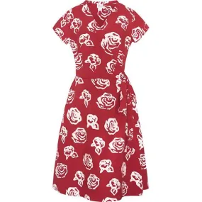 Red Roses Wrap Dress