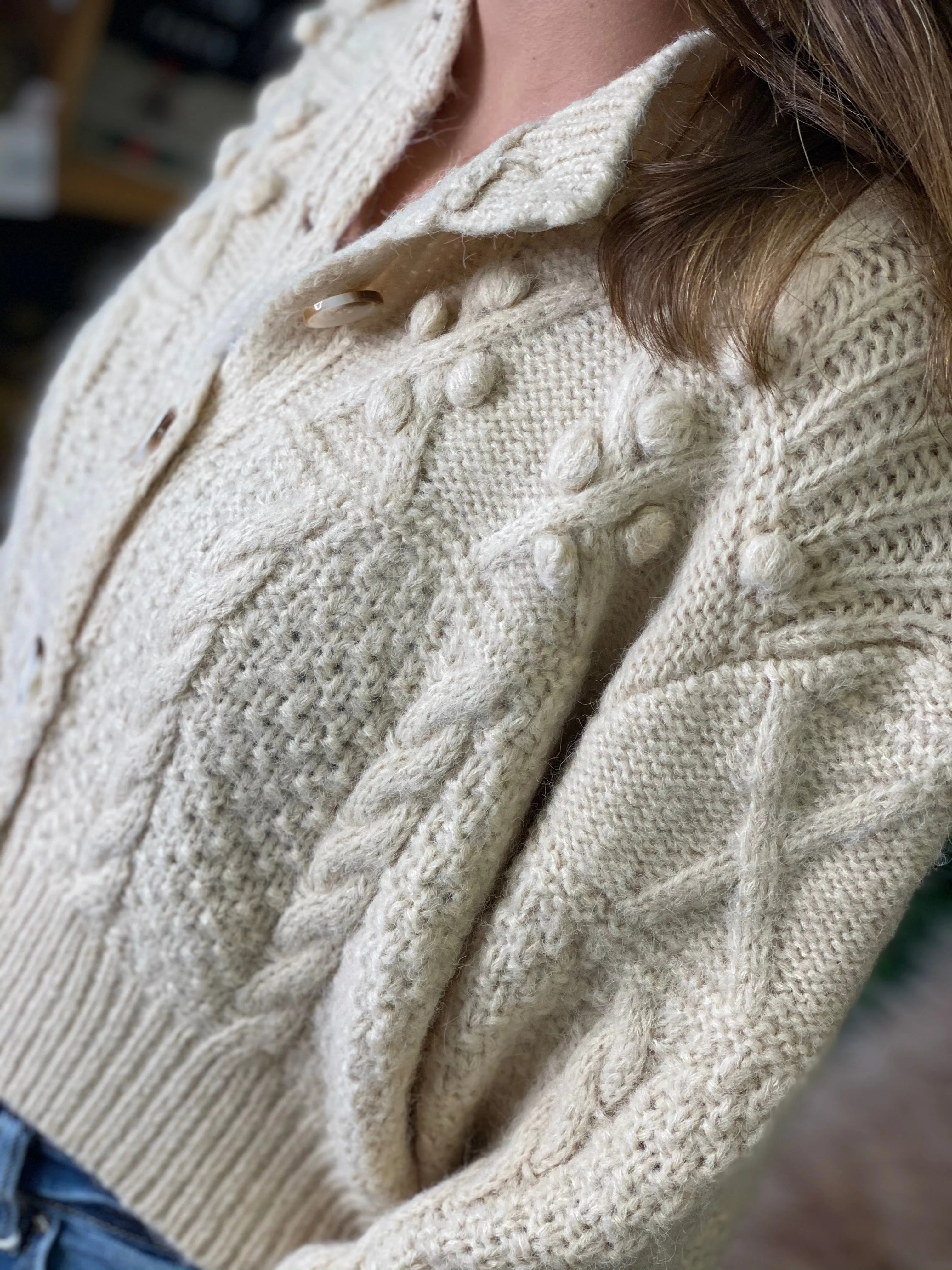 Regina PomPom Button Down Cardigan Sweater
