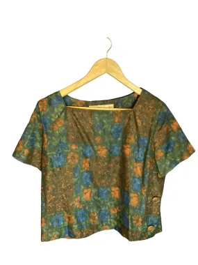 Rembrandt Original Cotton Multi-Coloured Short Sleeved Top UK Size 16
