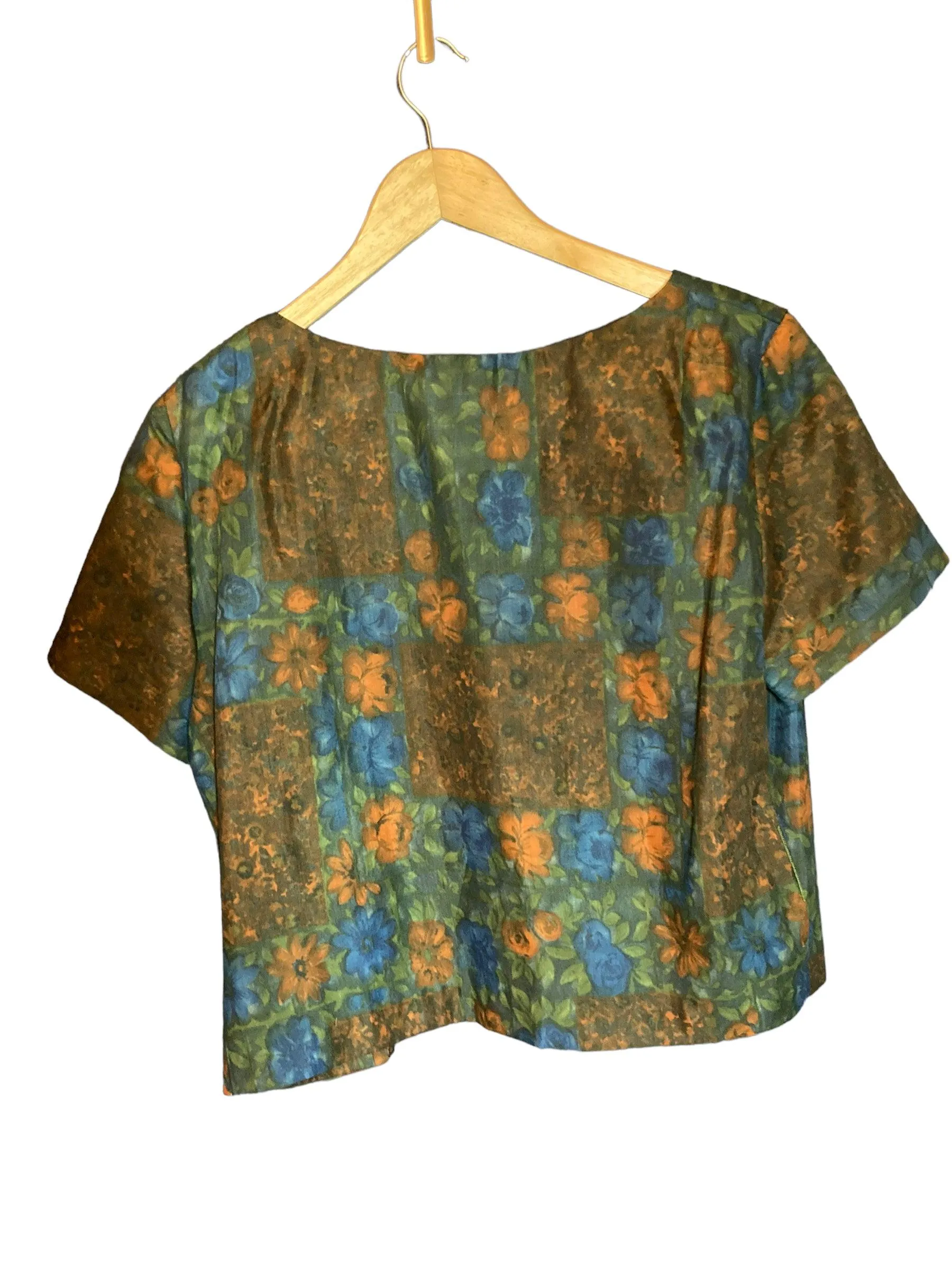 Rembrandt Original Cotton Multi-Coloured Short Sleeved Top UK Size 16