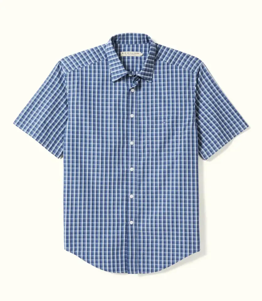 R.M.Williams - Classic Shirt - Short Sleeve - Check - Blue